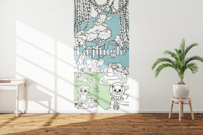 Papier Peint à colorier - Dans la jungle