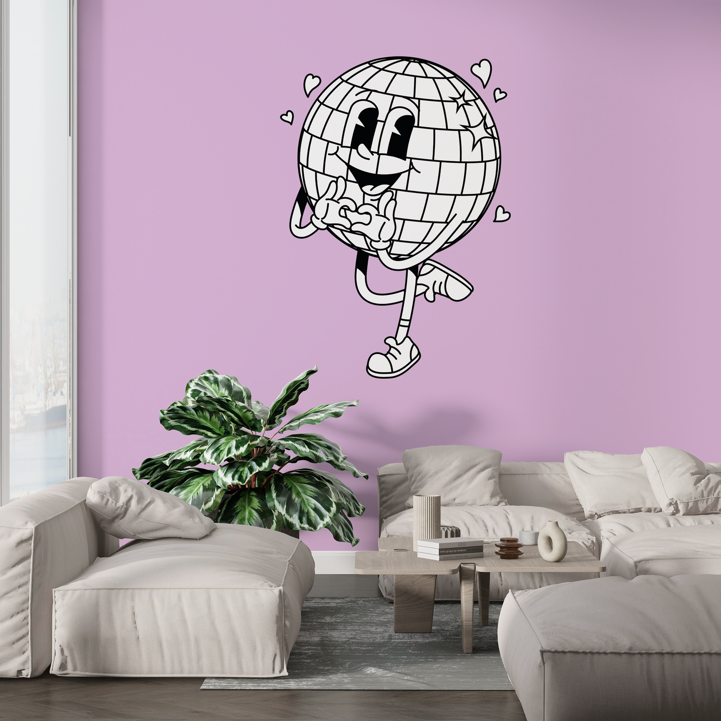 Sticker mural "Love & Disco” – Repositionnable et sans colle
