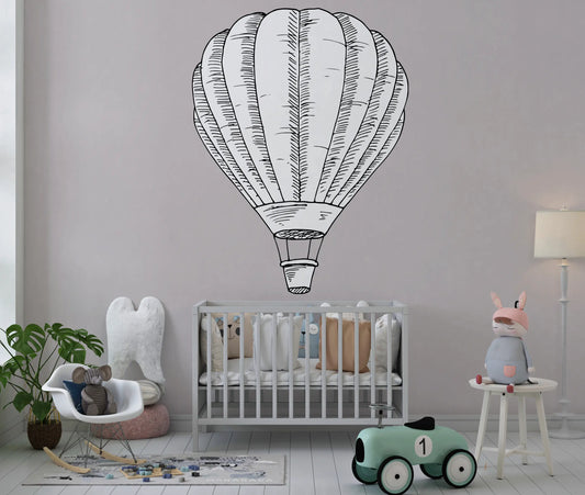 Sticker mural “Montgolfière Bohème” – Repositionnable et sans colle