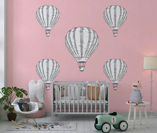 Sticker mural “Montgolfière Bohème” – Repositionnable et sans colle