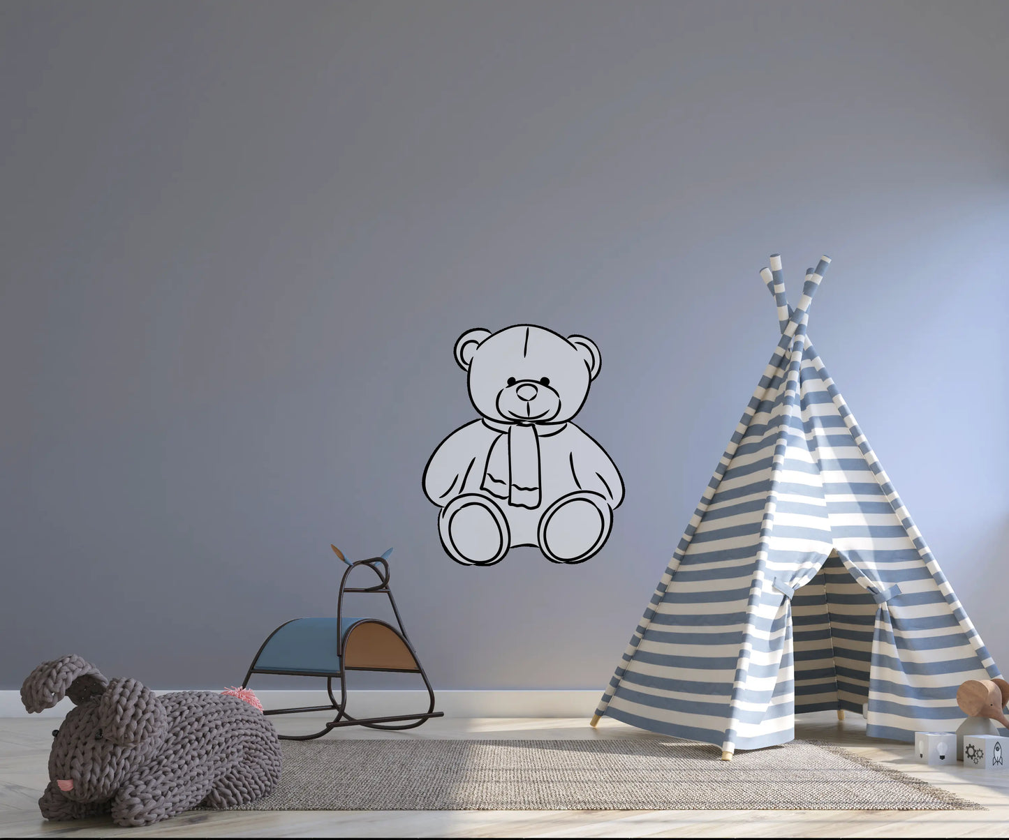 Sticker mural “Nounours Tout Doux” – Repositionnable et sans colle