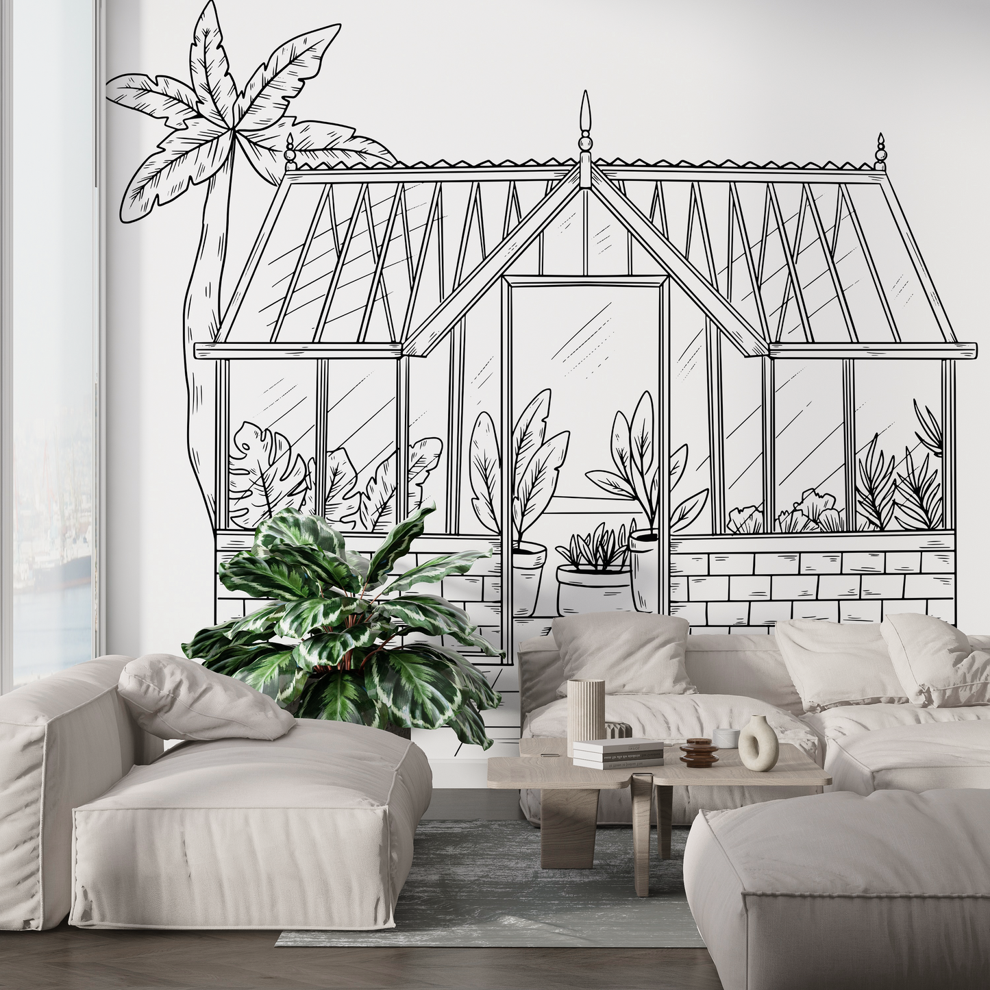 Papier Peint à colorier - Serre D'Hiver