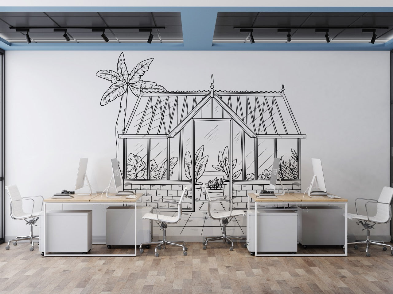 Papier Peint à colorier - Serre D'Hiver