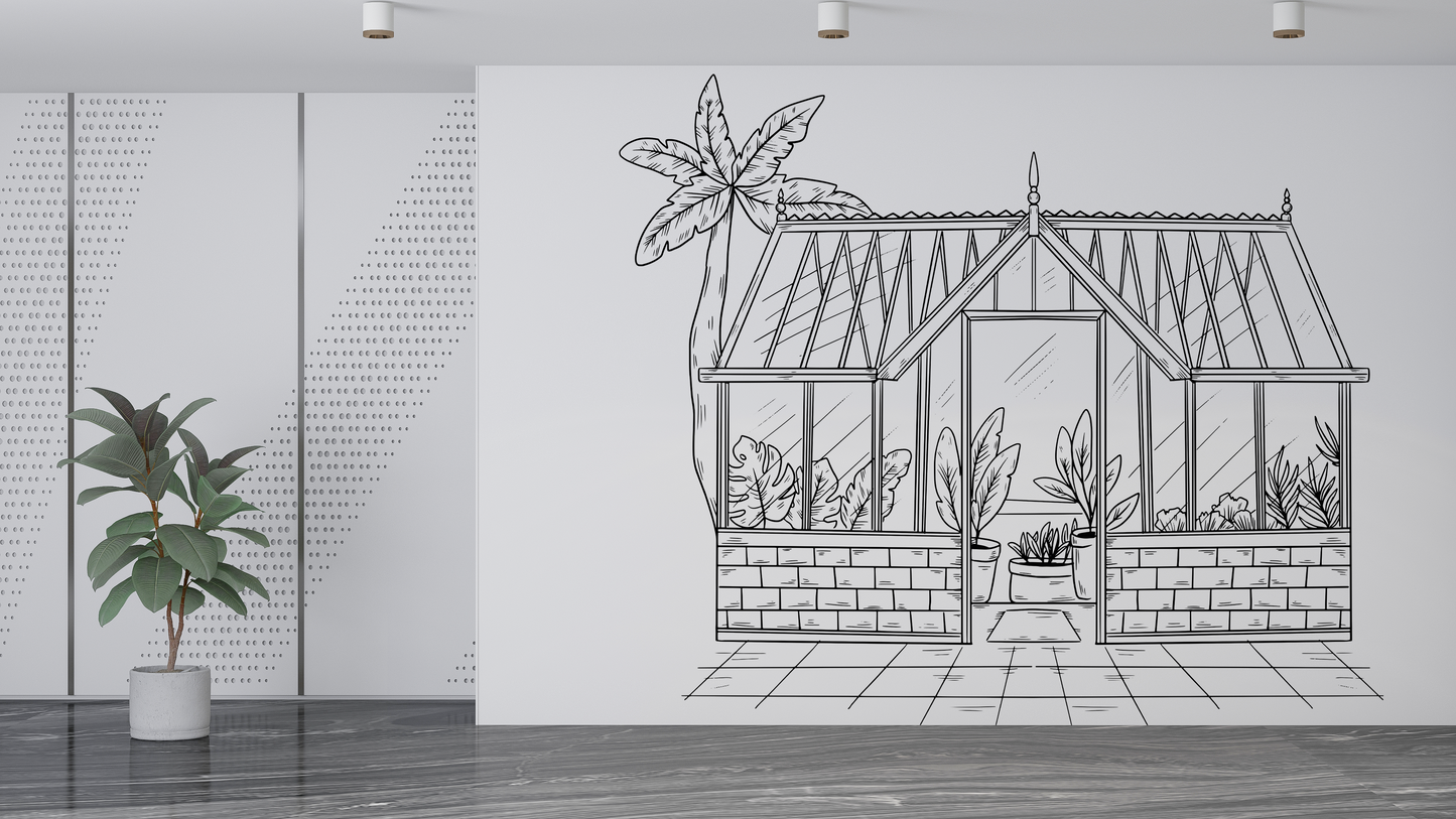 Papier Peint à colorier - Serre D'Hiver