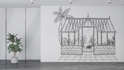 Papier Peint à colorier - Serre D'Hiver