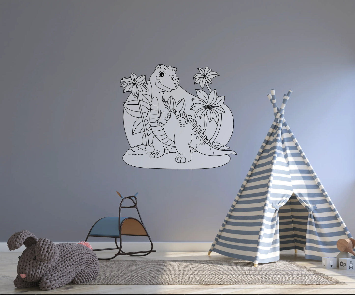 Sticker mural “T-Rex island” – Repositionnable et sans colle