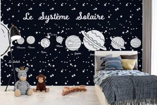 Papier Peint à colorier - Système Solaire