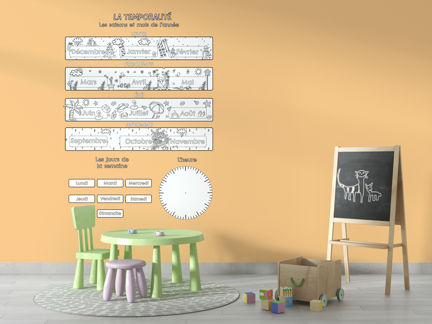 Sticker mural "La temporalité" – Repositionnable et sans colle