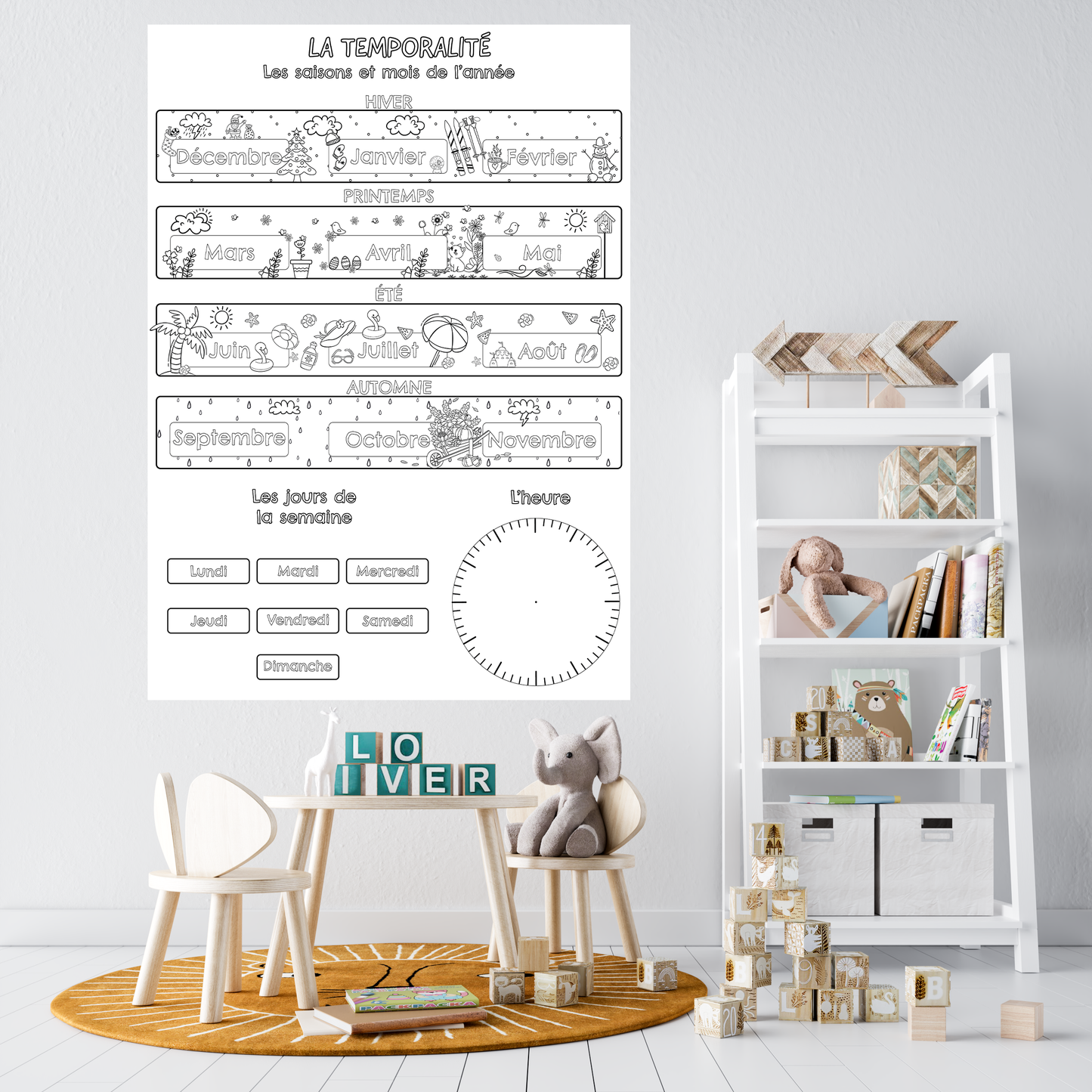 Sticker mural "La temporalité" – Repositionnable et sans colle